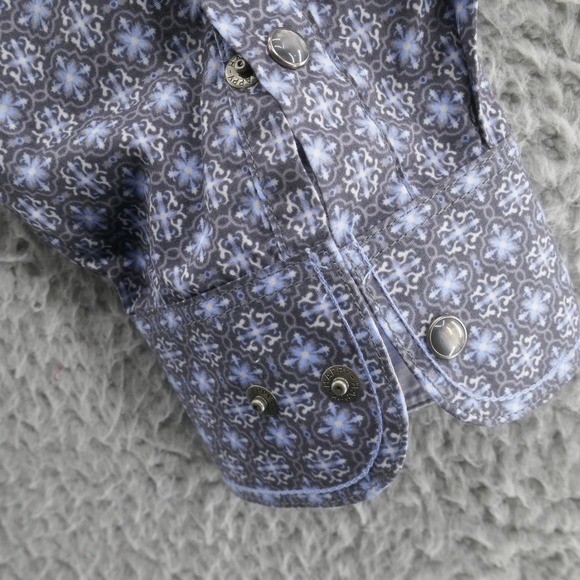 NWT Panhandle Rough Stock Pearl Snap Shirt XL Blue Mens Western Long Sleeve - Picture 11 of 15